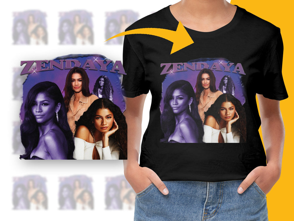 Zendaya Graphic T-Shirt, Vintage Retro 90s Style Tee, Trendy Celebrity Fashion, Unisex Black Top