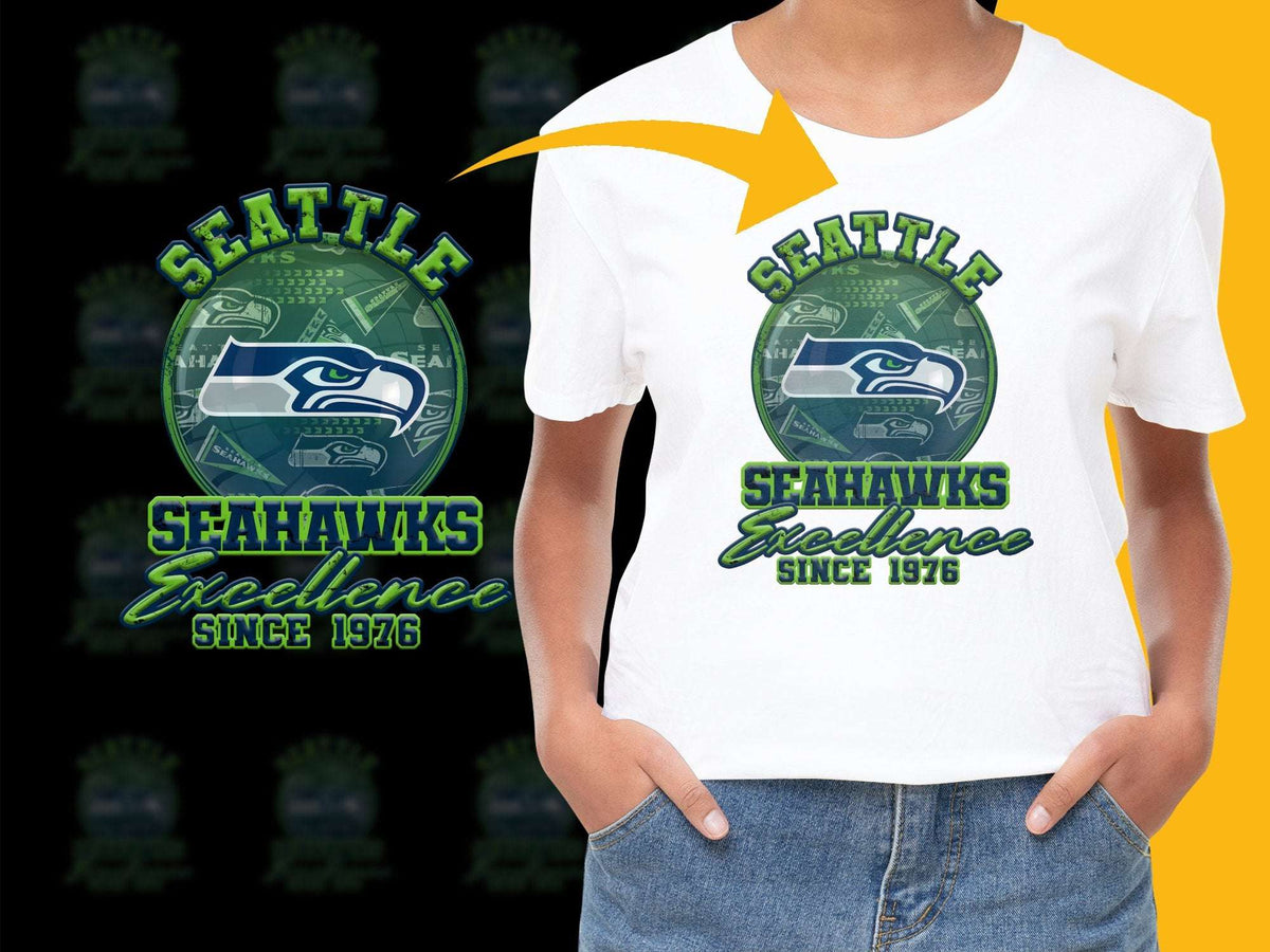 Seattle Seahawks T-Shirt Excellence Since 1976 NFL Team Fan Gear Graphic Tee