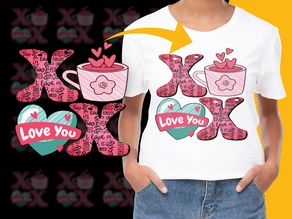 Quirky Love-Themed Graphic Tee, Cartoon Bears and Hearts Pop Art Design, Stylish Casual Wear