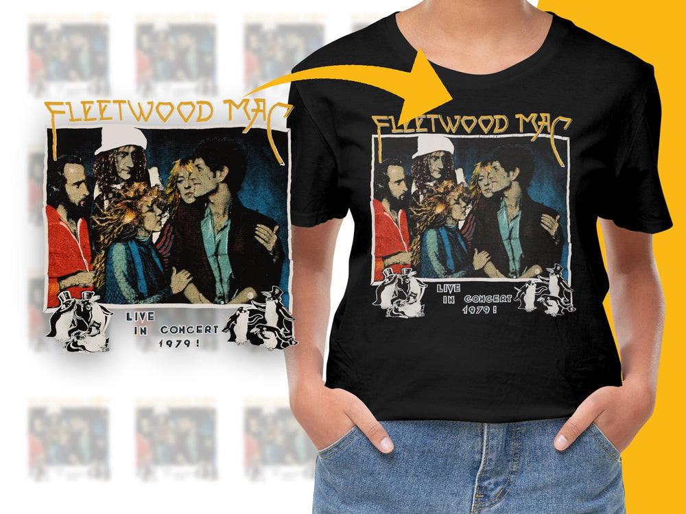 Vintage Fleetwood Mac Concert T-Shirt 1979 Live Graphic Tee Unisex Music Band Top Retro Rock Collector Item Gifts for Fans