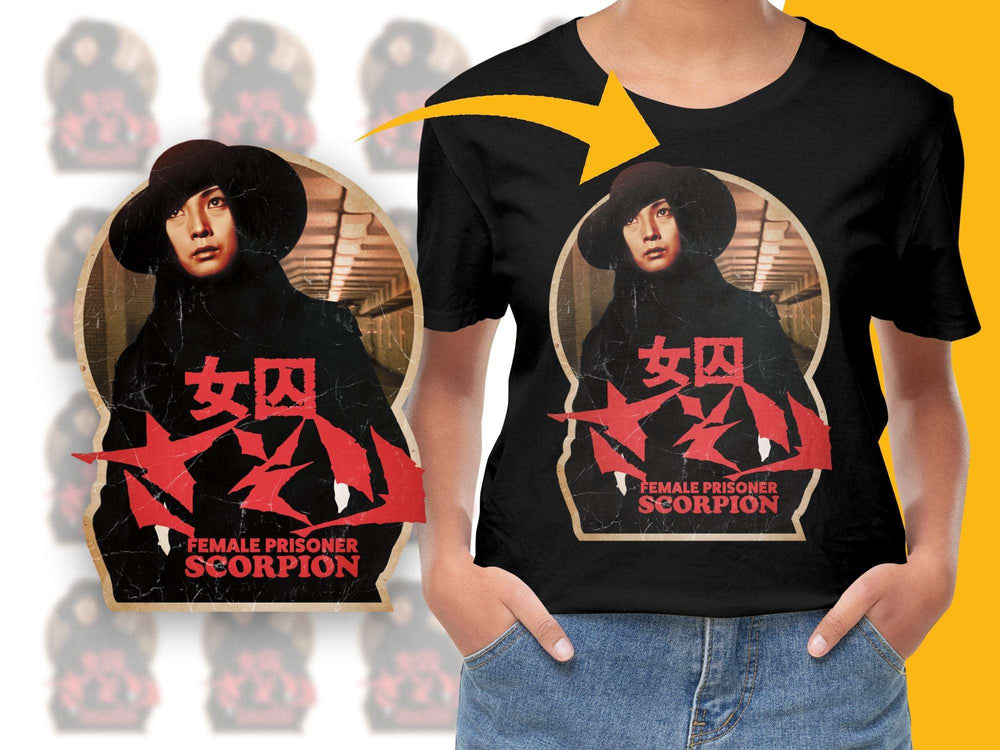 Female Prisoner Scorpion T-Shirt, Vintage Movie Poster Graphic Tee, Japanese Film Fan Apparel
