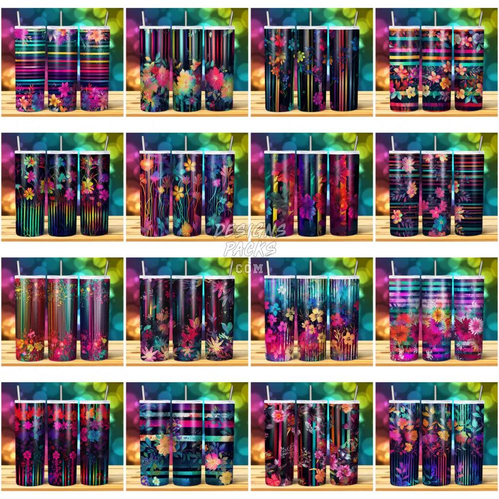 24 Floral Lines Tumbler Wrap Bundle Jpg