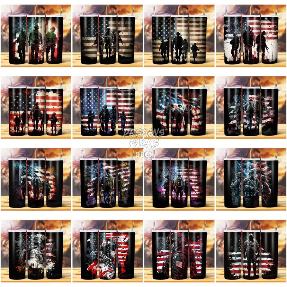 24 Patriotic Silhouette Tumbler Wrap Bundle Jpg