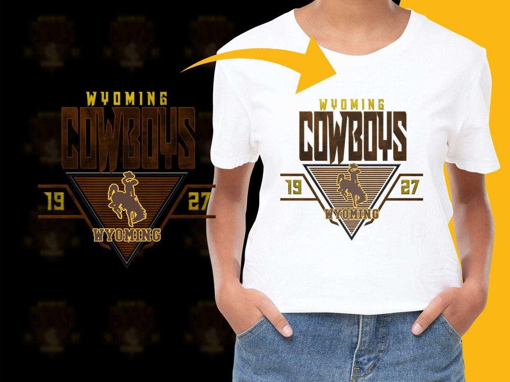 Wyoming Cowboys T-Shirt, Vintage College Sports Tee, Retro Graphic Design, Unisex Casual Wear