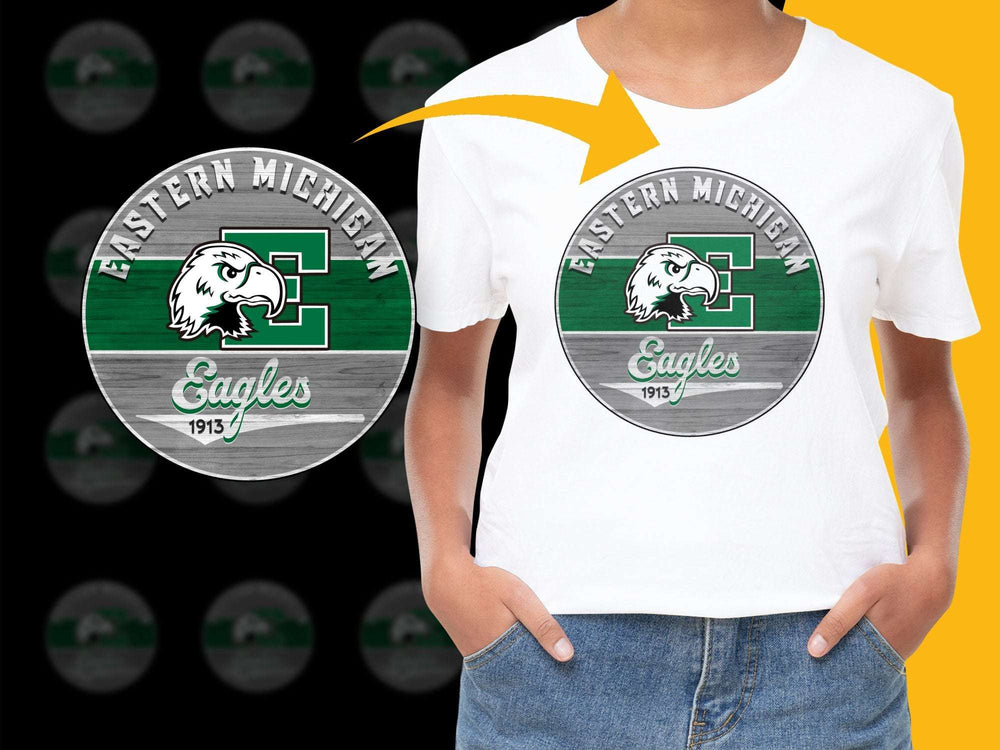 Eastern Michigan Eagles T-Shirt, Vintage Logo Tee, College Football Apparel, Green and White Graphic Shirt