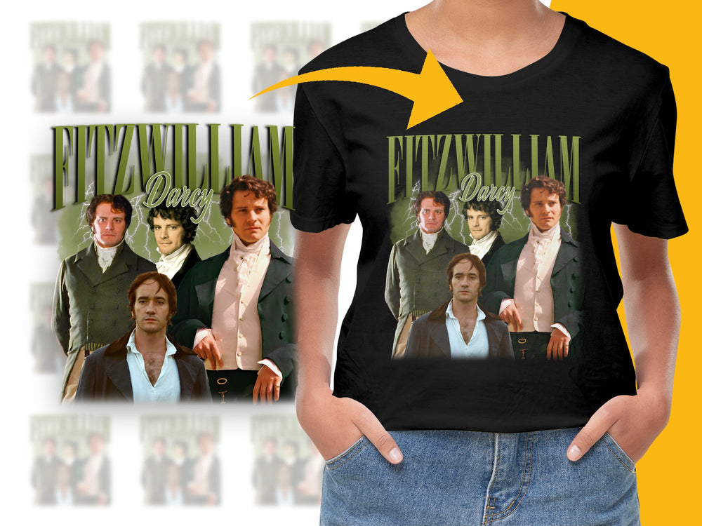 Fitzwilliam Darcy Pride and Prejudice Inspired Graphic T-Shirt, Classic Literature Fan Merchandise, Unique Book Character Tee