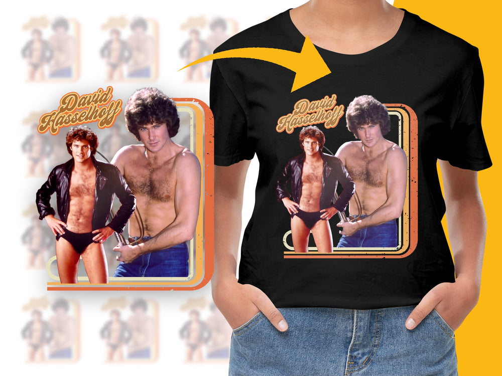 Vintage David Hasselhoff T-Shirt, Retro 80s TV Star Graphic Tee, Unisex Fashion Top