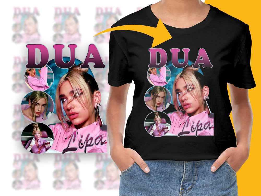 Women's Graphic T-Shirt Featuring Pop Artist Collage Design, Trendy Fan Apparel, Stylish Music Tee, Unique Gift Idea