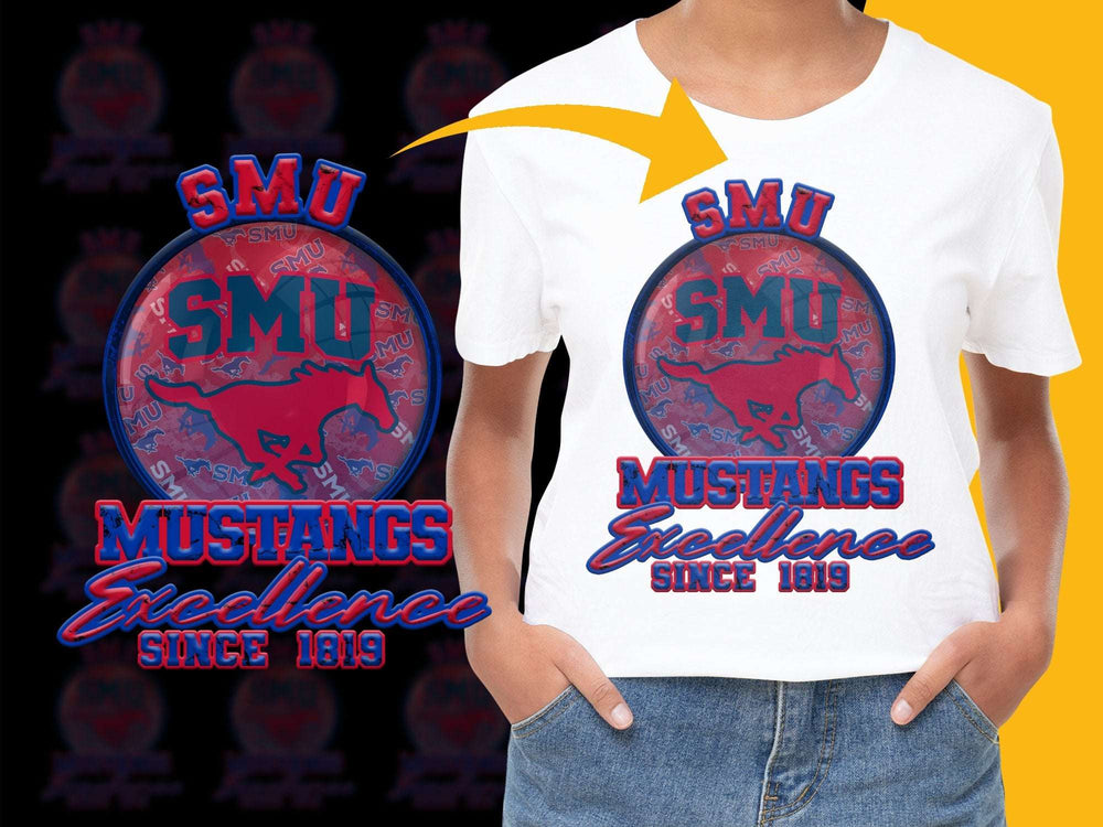 SMU Mustangs Excellence T-Shirt Since 1819, College Sports Apparel, Vintage Graphic Tee