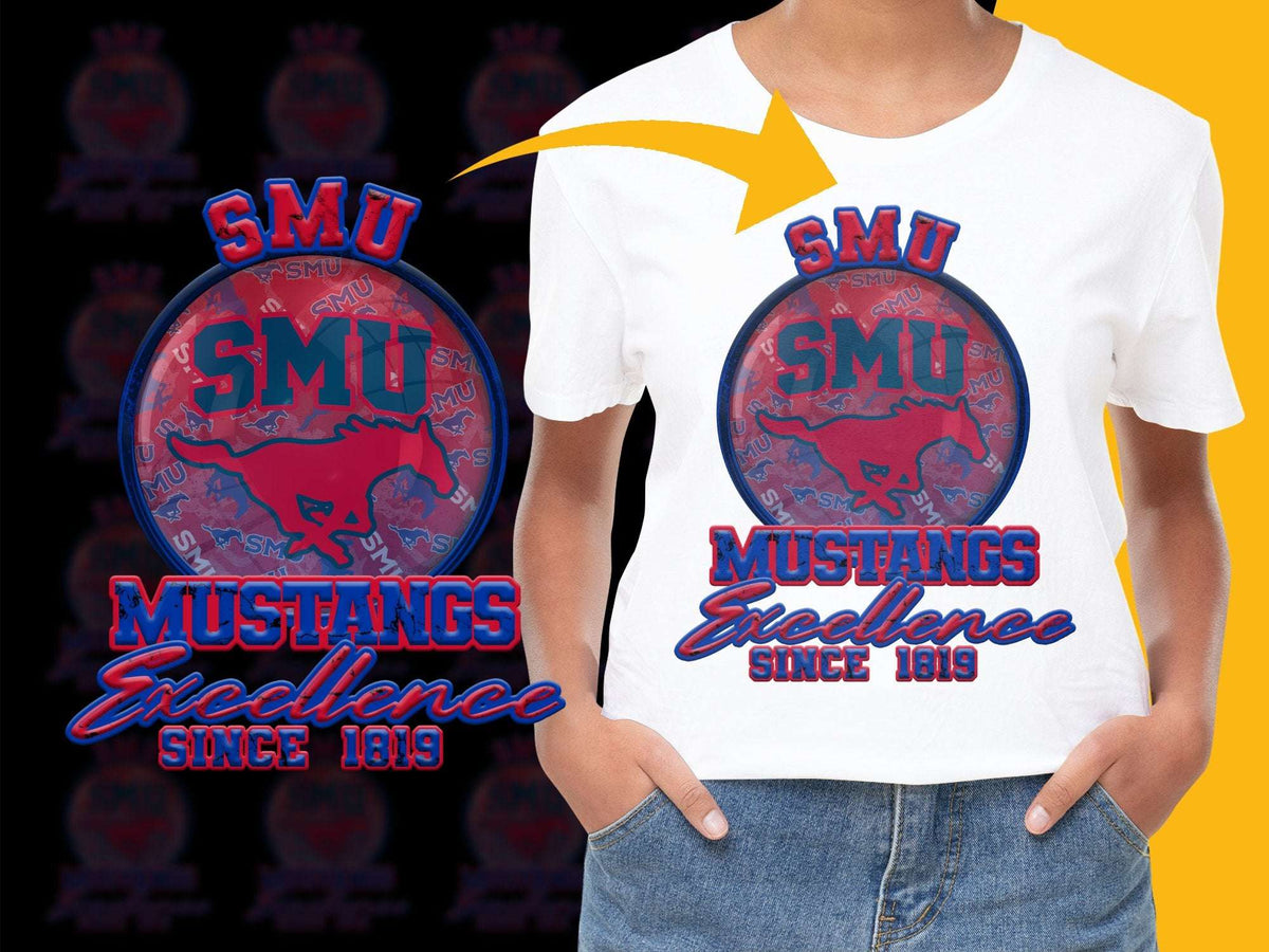 SMU Mustangs Excellence T-Shirt Since 1819, College Sports Apparel, Vintage Graphic Tee