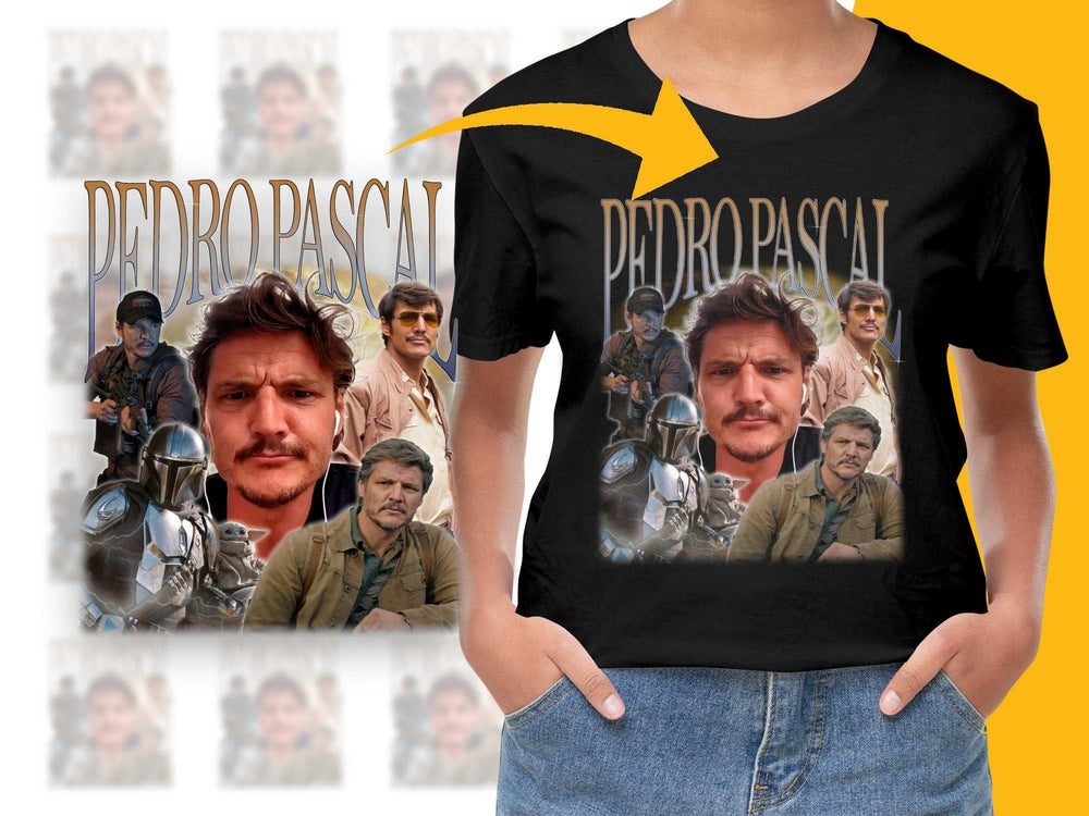 Pedro Pascal Fan T-Shirt, Mandalorian and Narcos Actor Graphic Tee, Unisex Pop Culture Apparel