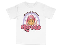 Load image into Gallery viewer, Cute Love Quote T-Shirt, All You Need Is Love, Heart Emoji Tee, Valentine&#39;s Day Gift, Pink Graphic Shirt
