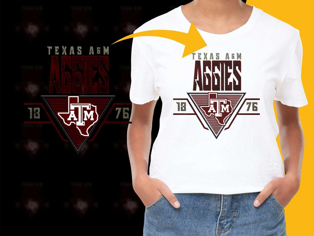 Texas AandM Aggies T-Shirt, Vintage Logo, Maroon and White, College Football Apparel, Fan Gear 2023
