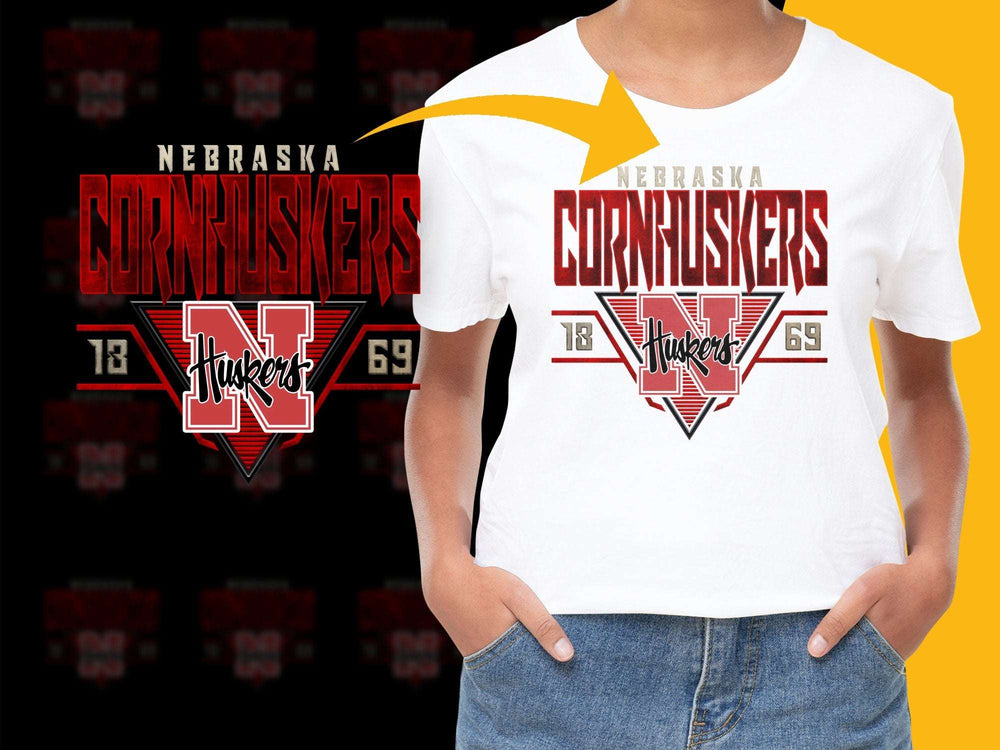 Nebraska Cornhuskers T-Shirt, Vintage Logo Design, College Football Fan Apparel, Unisex White Tee