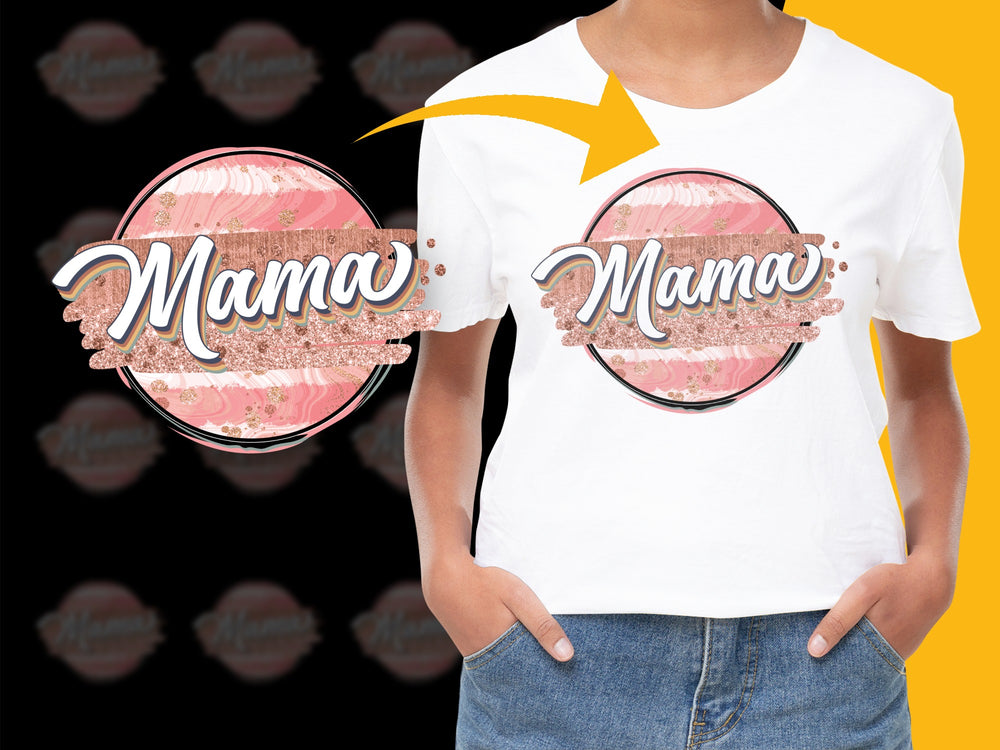 Mama Rose Gold Glitter T-Shirt, Women's Stylish Graphic Tee, Perfect Gift for Mothers Day, Casual Wear