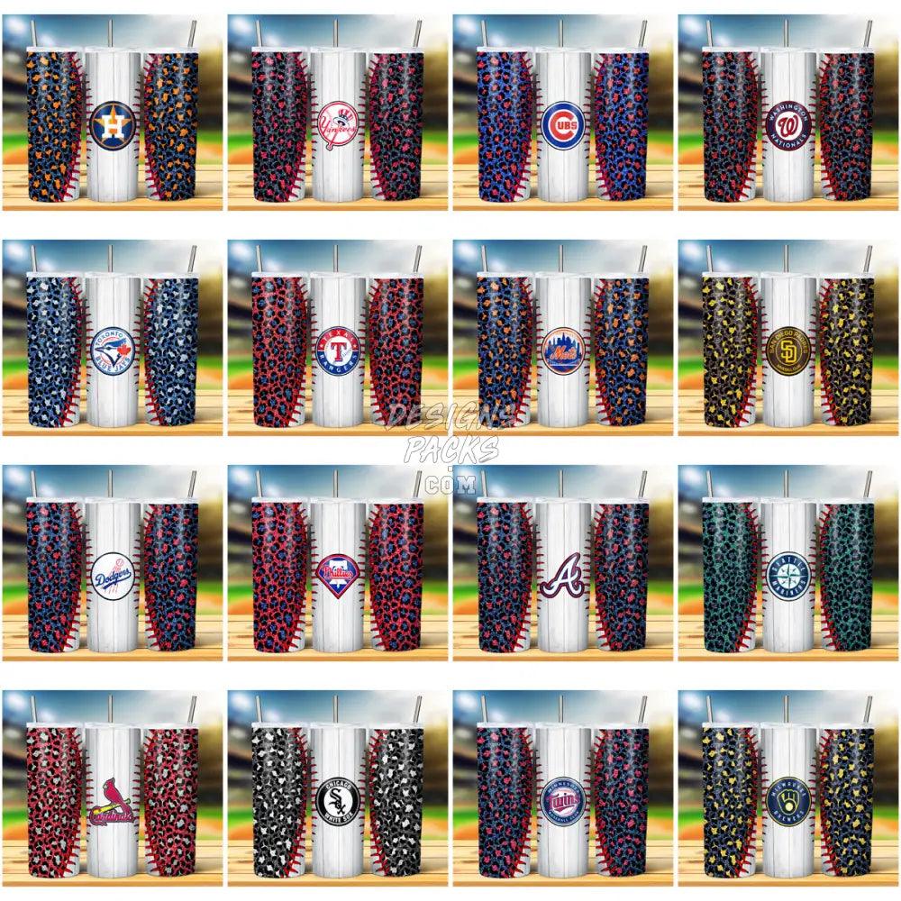 29 Baseball Leopard Baseball Stitch Tumbler Wrap Bundle Jpg