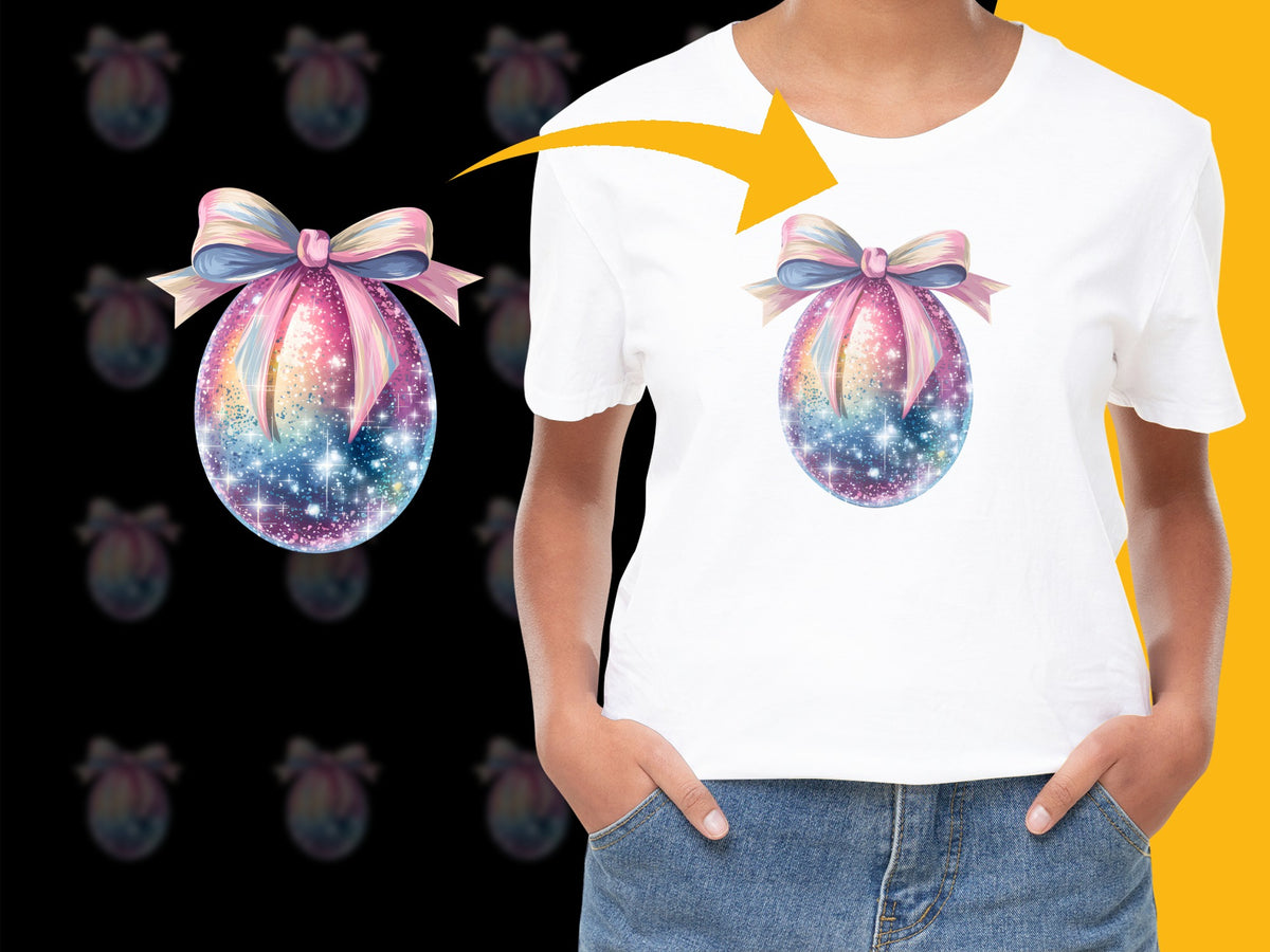 Galaxy Easter Egg T-Shirt, Colorful Space Design Tee, Spring Fashion Top, Casual Wear for All Ages