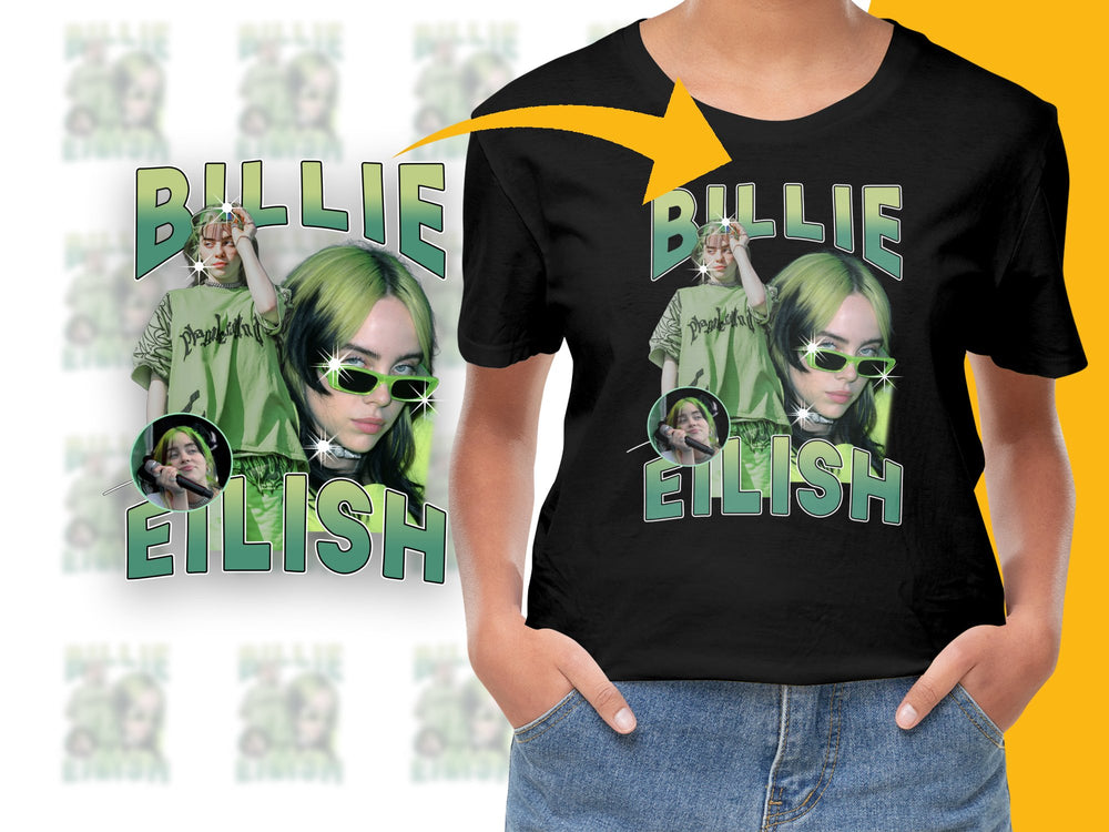 Billie Eilish Graphic T-Shirt, Pop Music Fan Merch, Vintage Style Tee, Concert Apparel, Gift for Teens