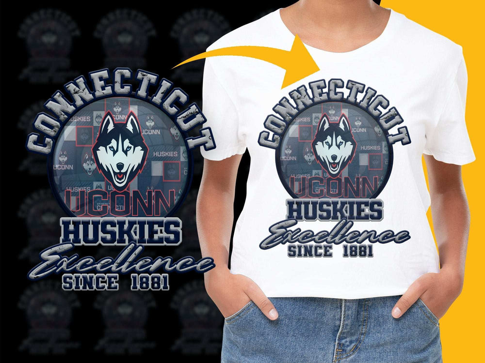 UConn Huskies T-Shirt, Connecticut Excellence Since 1881, College Sports Apparel, Fan Gear Cotton Tee
