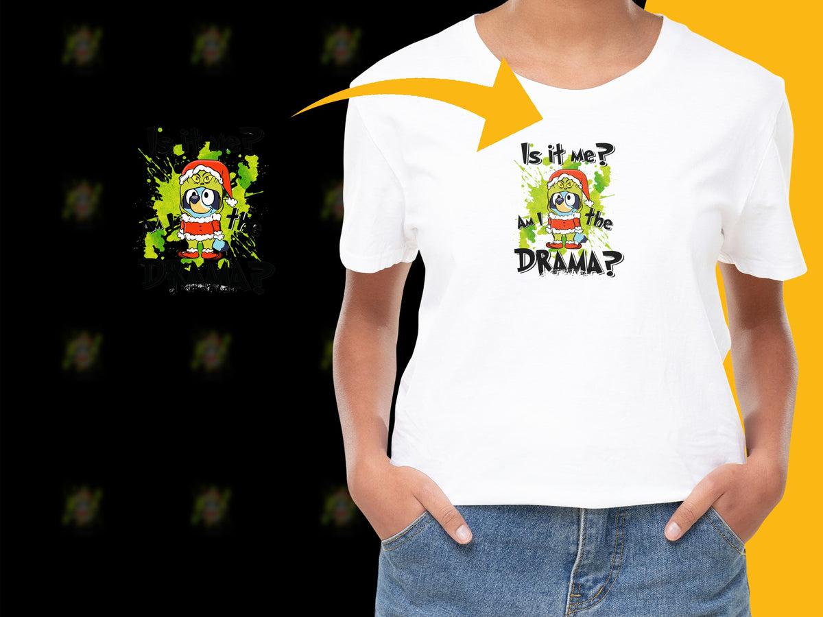 Funny Sponge Cartoon T-Shirt, Is it Me or the Drama, Trendy Graphic Tee, Casual Wear for All Ages, White Cotton Shirt