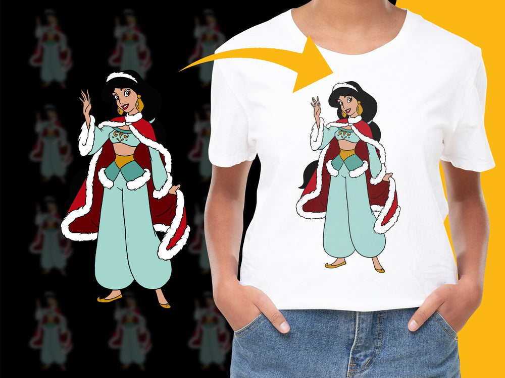 Cartoon Princess Graphic T-Shirt, Cute Animated Character Tee, Women's Casual White Top