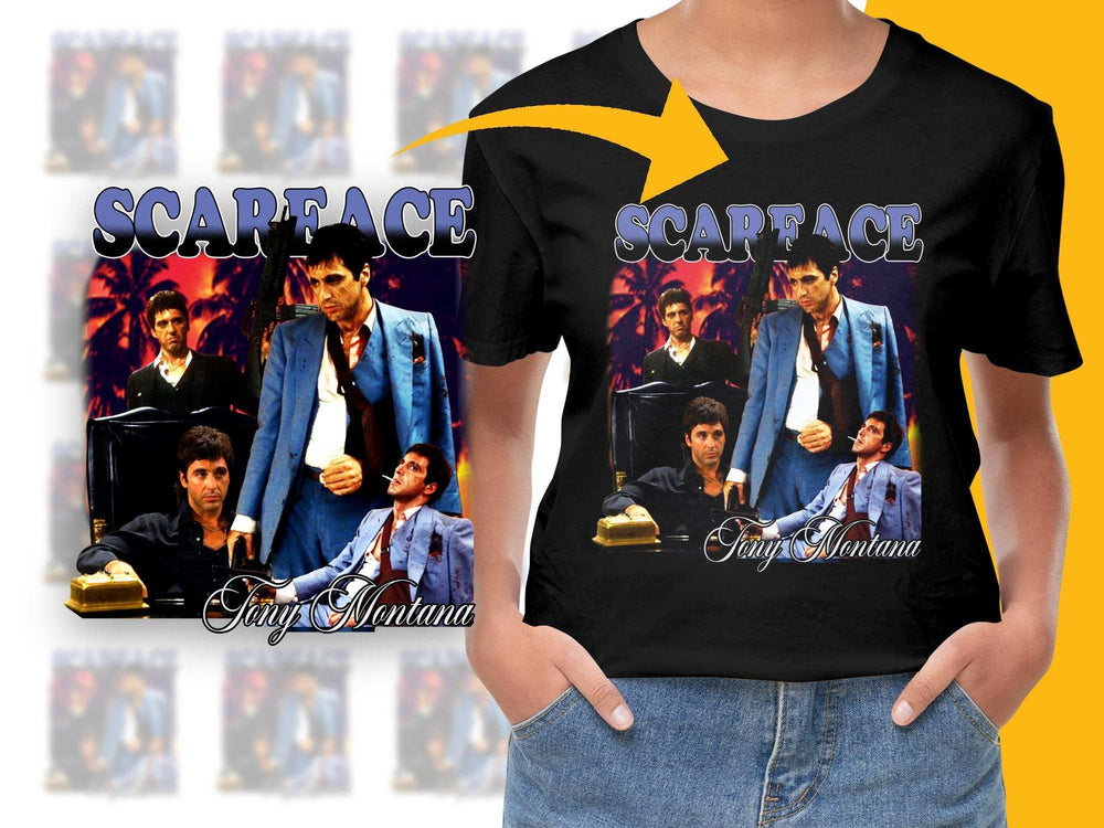 Scarface Movie T-Shirt, Tony Montana Graphic Tee, Vintage Film Merchandise, Al Pacino Fans
