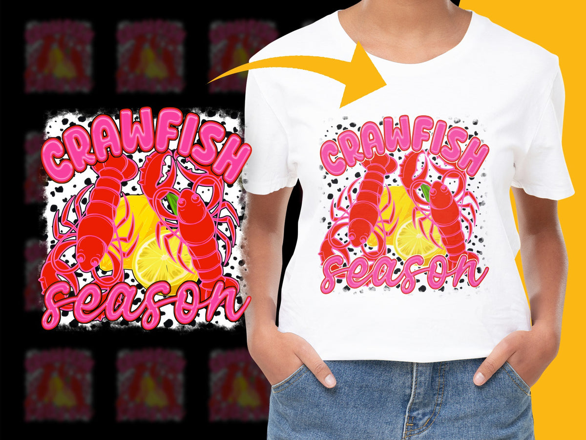 Crawfish Season T-Shirt, Colorful Seafood Graphic Tee, Summer Festival Casual Wear, Fun Foodie Gift Idea
