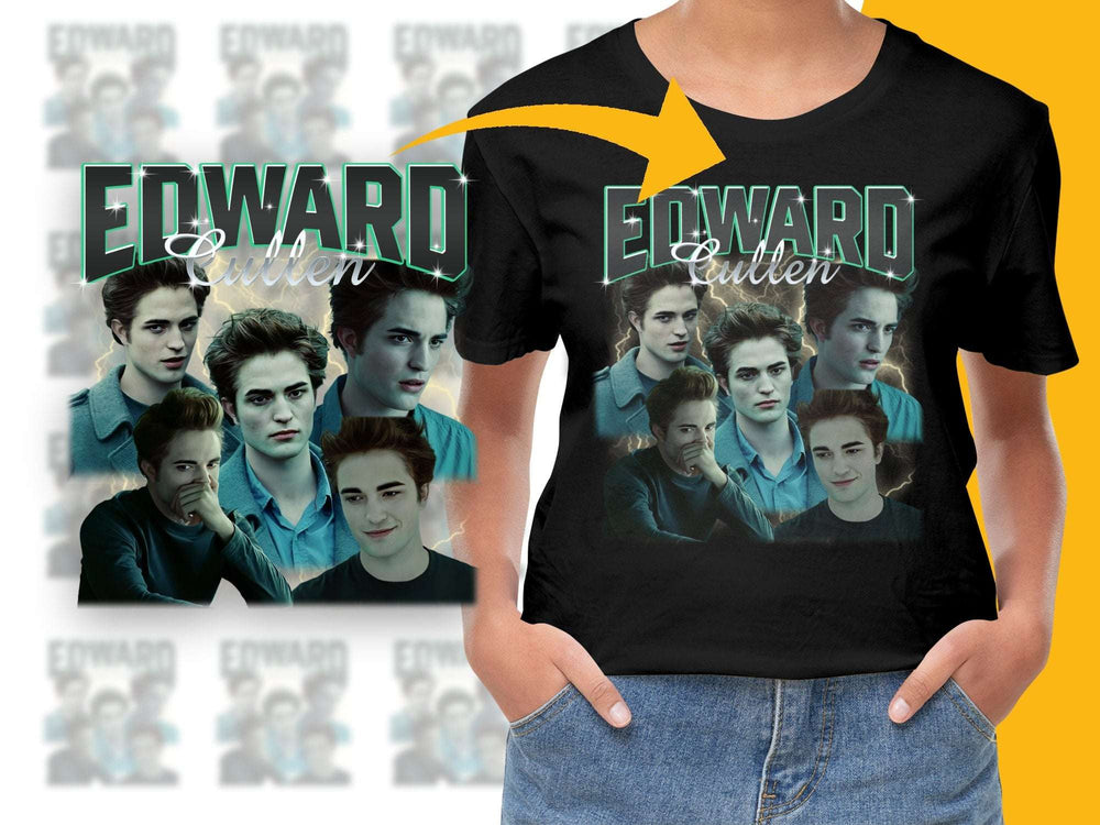 Edward Cullen Twilight Saga Graphic T-Shirt, Movie Fan Tee, Unisex Black Cotton Shirt