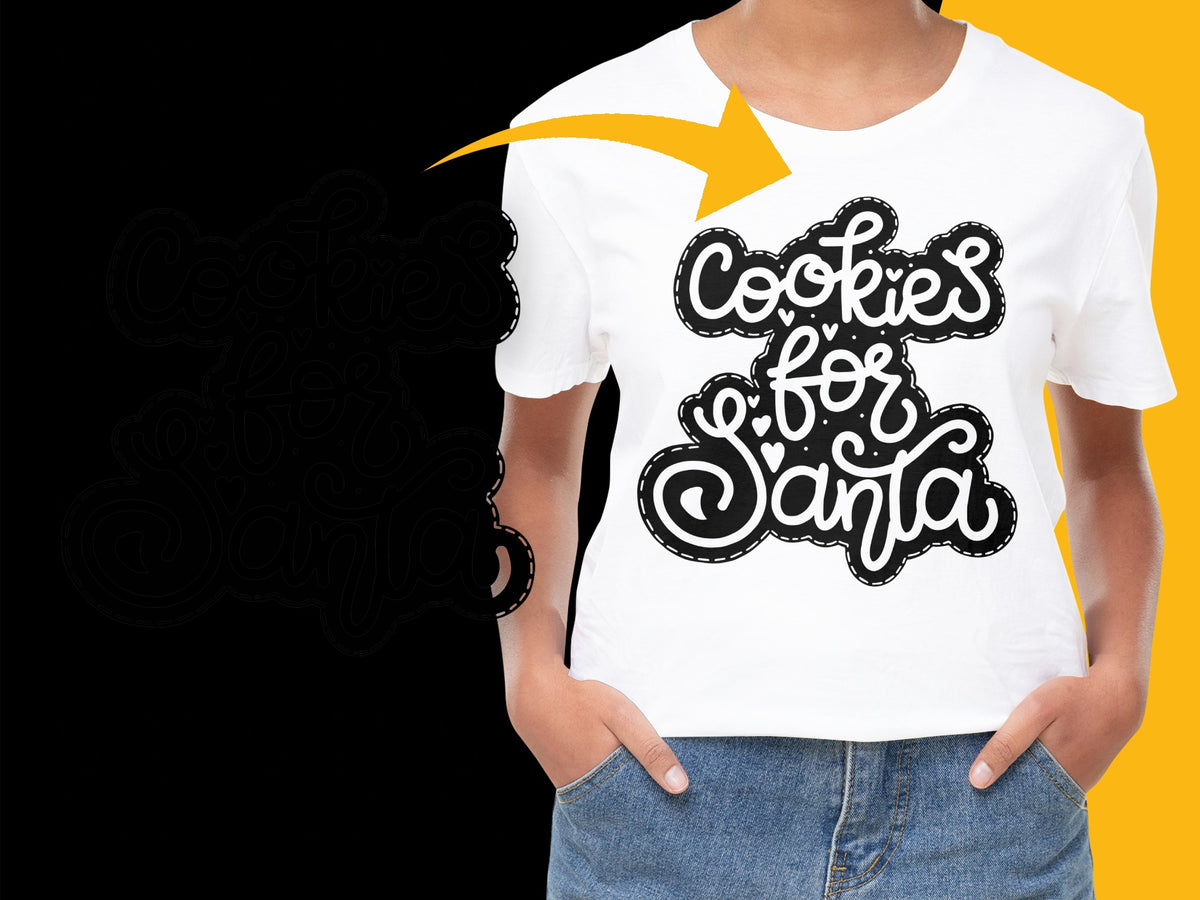 Kids Christmas T-Shirt, Cookies for Santa Holiday Tee, Festive Graphic Shirt for Children, Xmas Top Gift