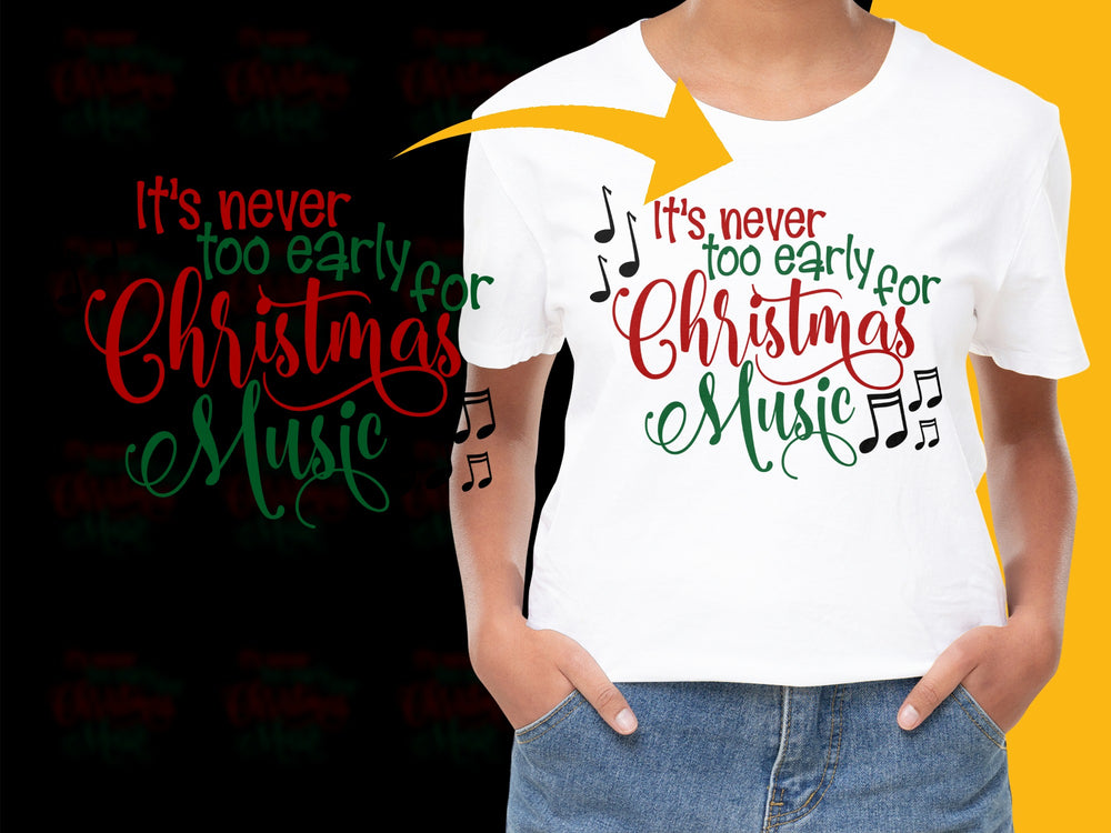 Christmas Music T-Shirt, Funny Holiday Tee, Festive Graphic Shirt, Seasonal Apparel Gift
