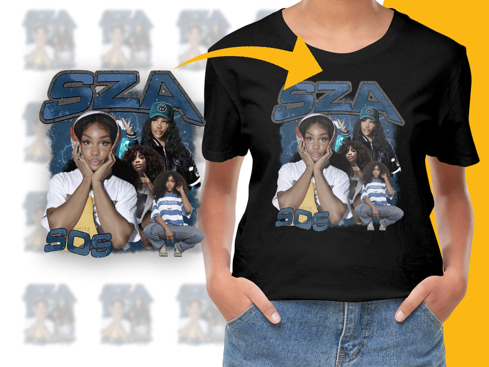 SZA SOS Album Cover Graphic T-Shirt, Trendy Music Artist Tee, Fan Merchandise, Casual Streetwear Style, Unique Gift Idea