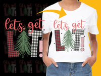 Load image into Gallery viewer, Let's Get Lit Christmas T-Shirt, Festive Pine Tree Graphic Tee, Holiday Casual Wear, Unisex Cotton Shirt