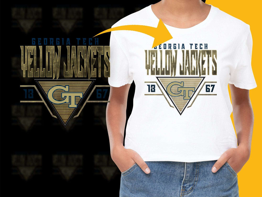 Georgia Tech Yellow Jackets T-Shirt, College Sports Apparel, Unisex White Tee
