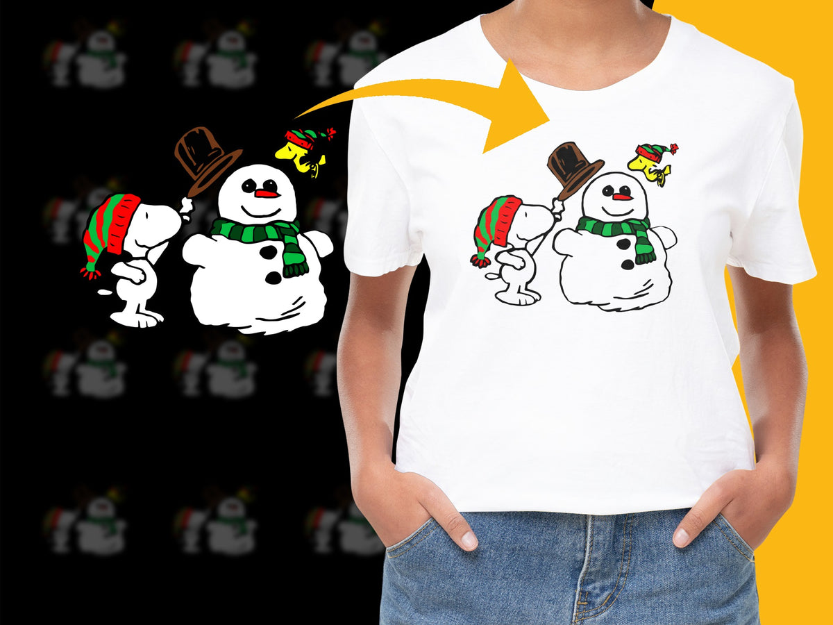 Christmas Snowman T-Shirt, Cute Holiday Snowmen Graphic Tee, Winter Apparel for Kids and Adults