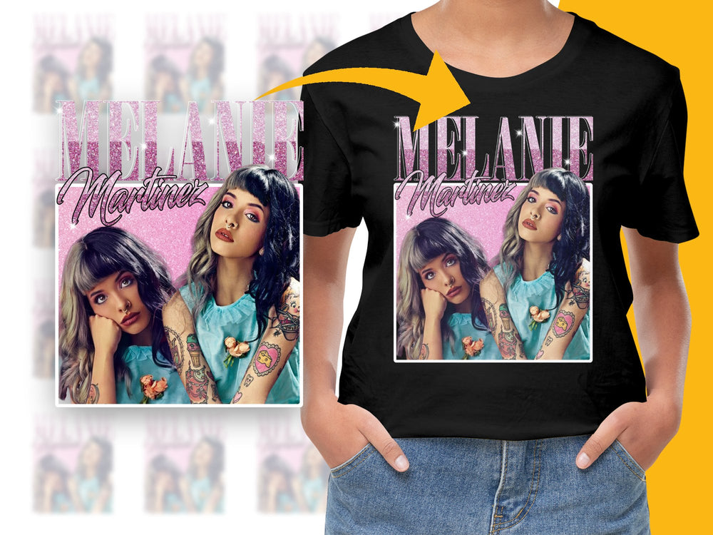 Melanie Martinez Inspired Graphic T-Shirt, Pop Music Fan Art, Trendy Concert Tee, Bold Colorful Design