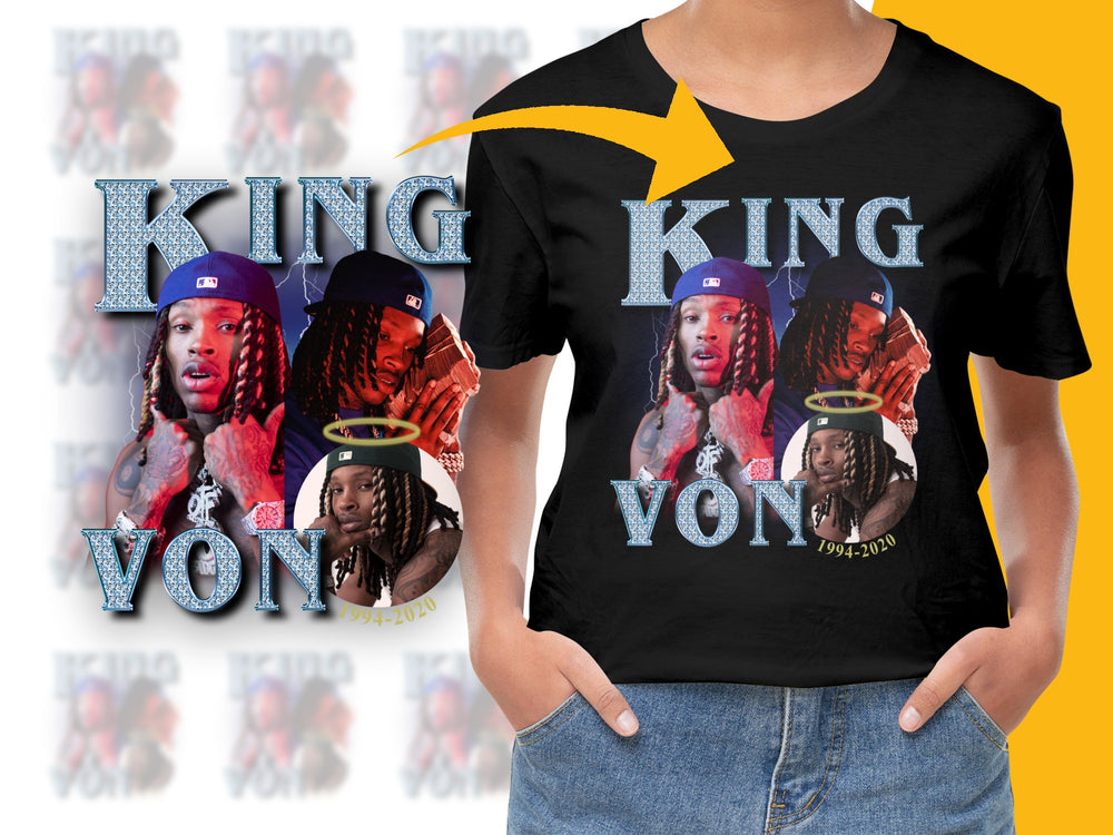 King Von Tribute T-Shirt, Hip Hop Graphic Tee, Vintage Style Rap Shirt, Unisex Fashion Top