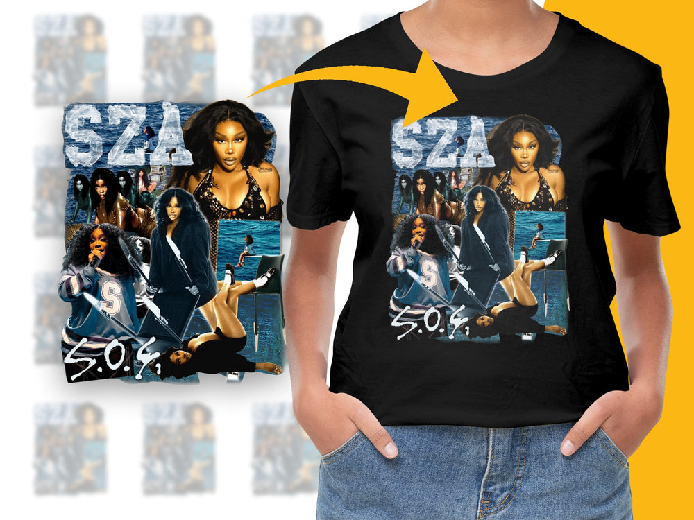 SZA Album Inspired Graphic T-Shirt, Vintage Style Pop Music Fan Tee, Unique Music Merch, Trendy Unisex Black Top