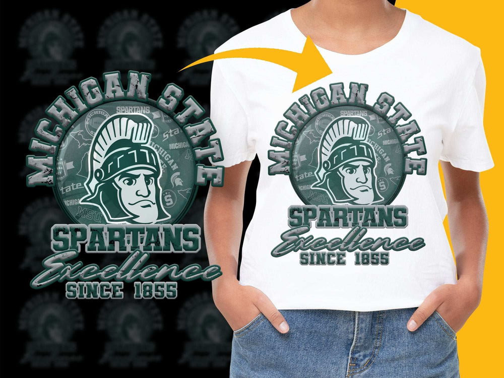 Michigan State Spartans T-Shirt, Excellence Since 1855, College Sports Fan Gear, Unisex White Tee