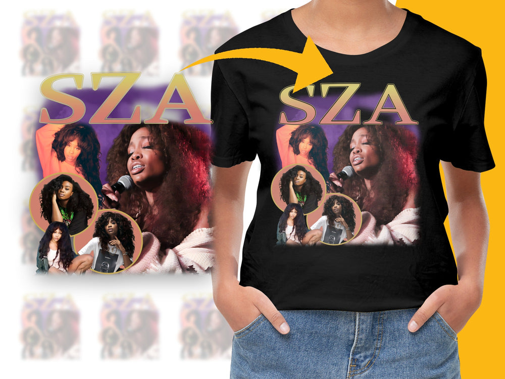 SZA Inspired Graphic T-Shirt, Colorful Fan Art, Trendy Hip-Hop Style, Music Lover Gift, Unisex Clothing