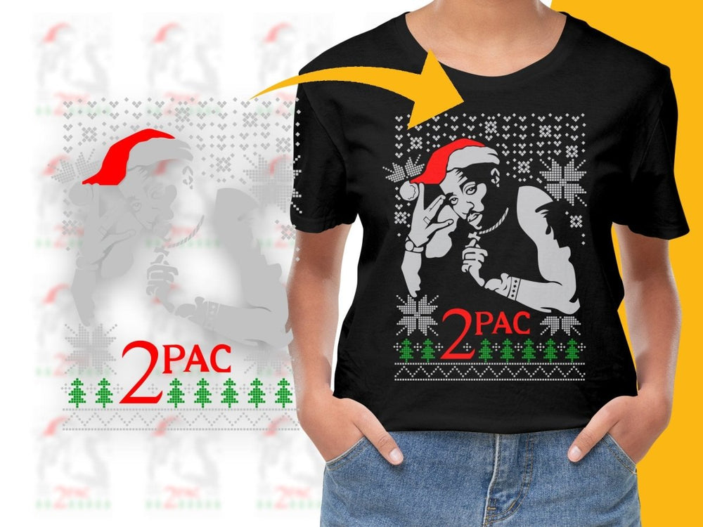 2Pac Santa Hat Christmas Graphic Design PNG File - Teepew