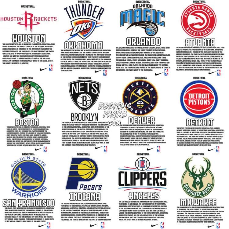 30 Basketball Teams Streetwear Designs Bundle Png + Psd