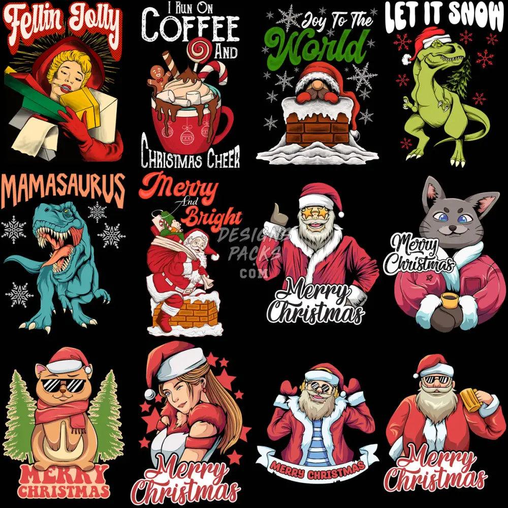 30 Christmas Funny Designs Bundle Png