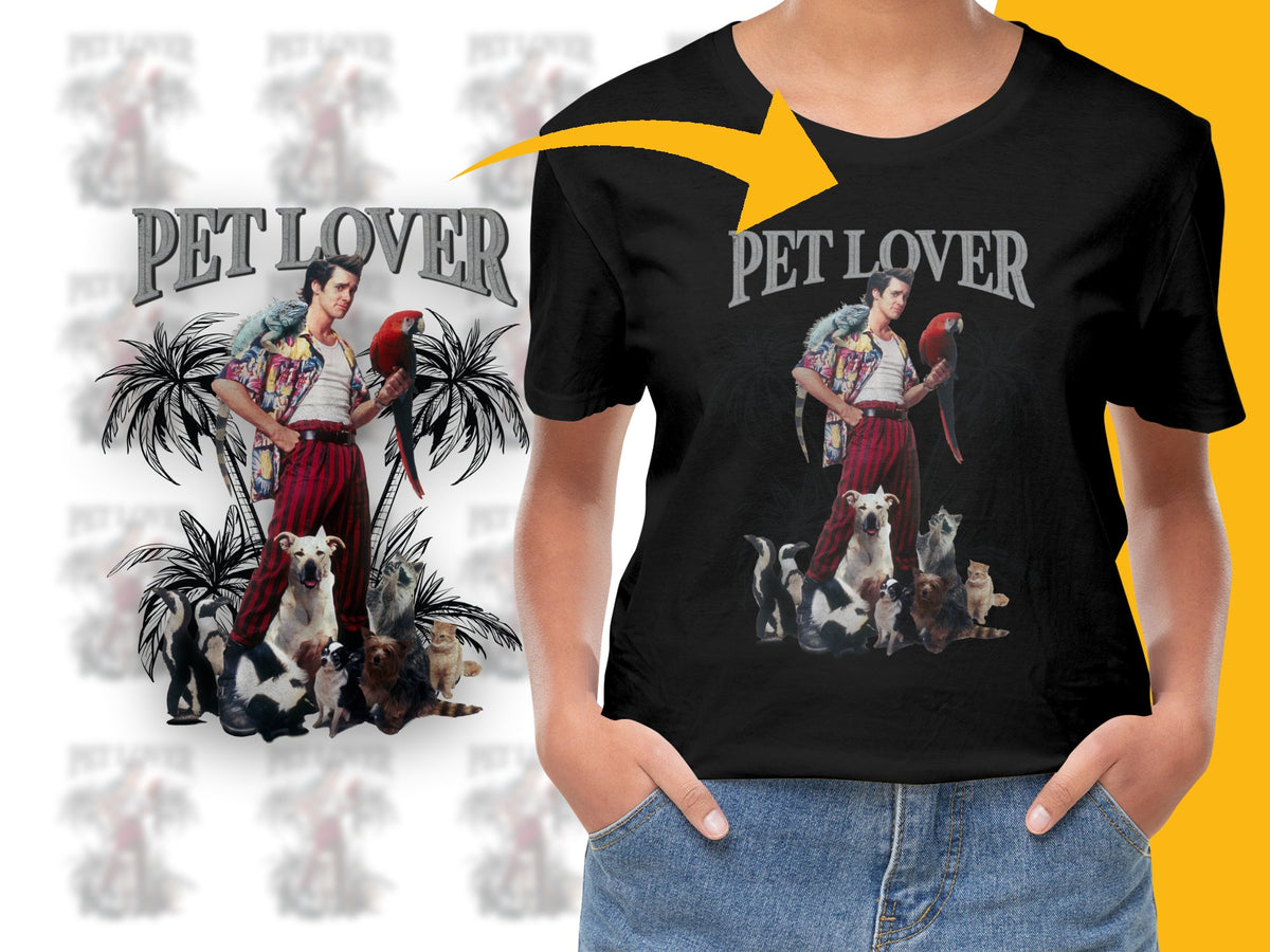 Pet Lover Graphic T-Shirt, Vintage Style Woman and Dogs Design, Casual Black Tee for Animal Enthusiasts