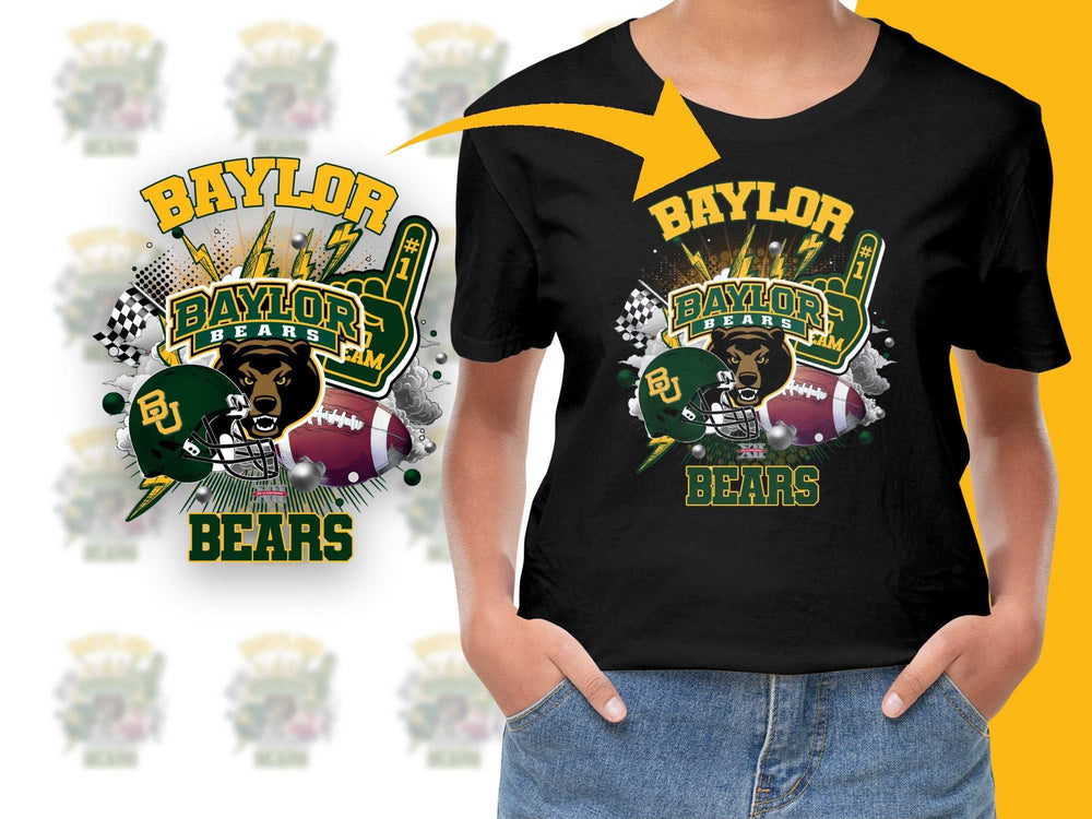 Baylor Bears Graphic T-Shirt, College Football Fan Apparel, Unisex Black Tee
