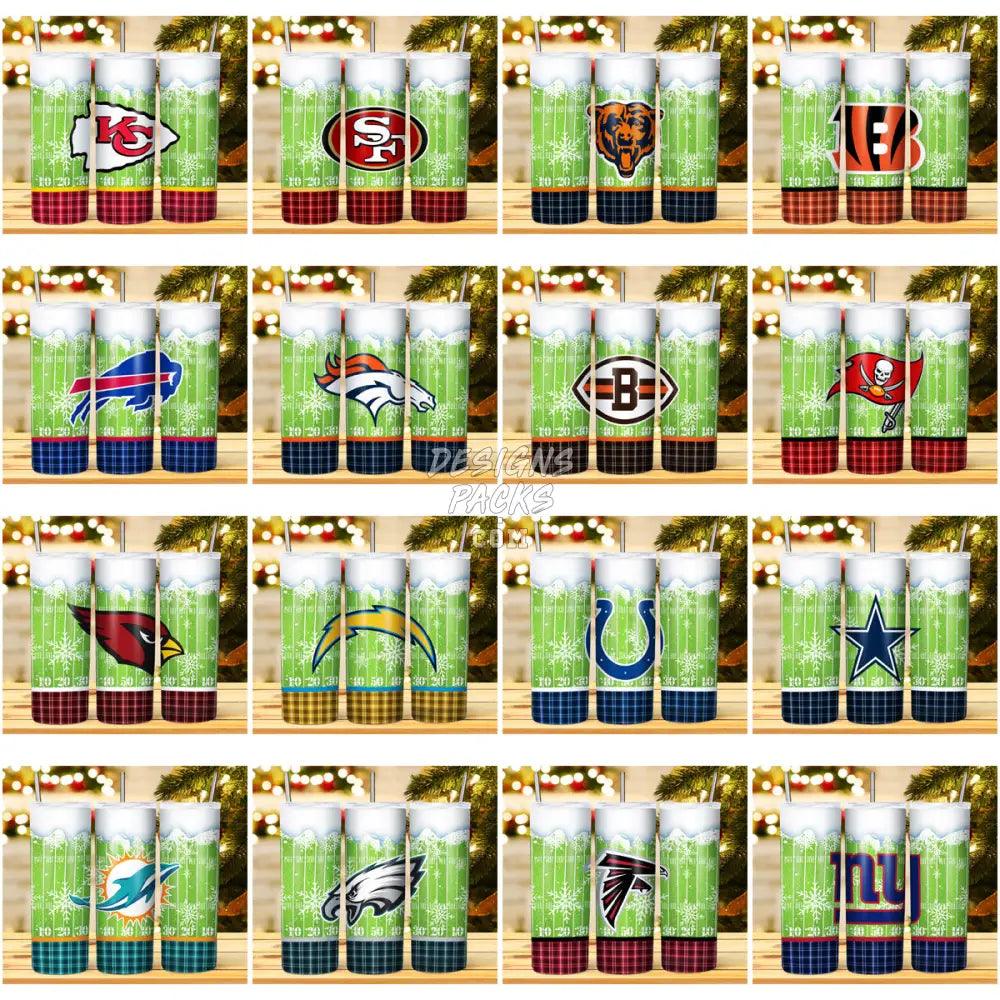 31 Football Christmas Football Field Tumbler Wrap Bundle Jpg