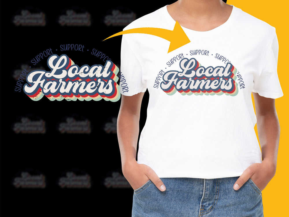 Women's White T-Shirt Support Local Farmers Graphic Tee Casual Summer Top Eco-Friendly