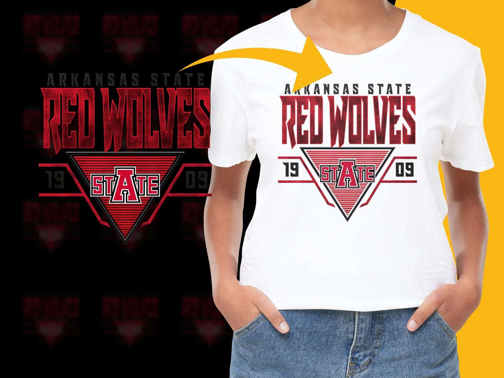 Arkansas State Red Wolves Graphic T-Shirt, Women's White Tee, College Apparel, Sports Fan Gift, Trendy Casual Wear, Size Options