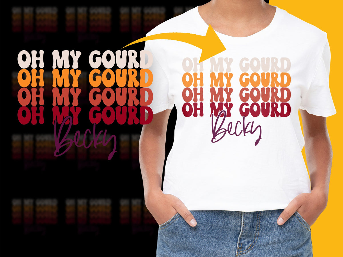 Oh My Gourd Halloween Funny Quote T-Shirt, Fall Seasonal Graphic Tee, Unisex White Cotton Shirt