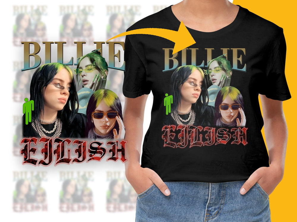 Billie Eilish Graphic Tee, Pop Music Fan T-Shirt, Casual Black Cotton Shirt, Unisex Music Artist Merchandise