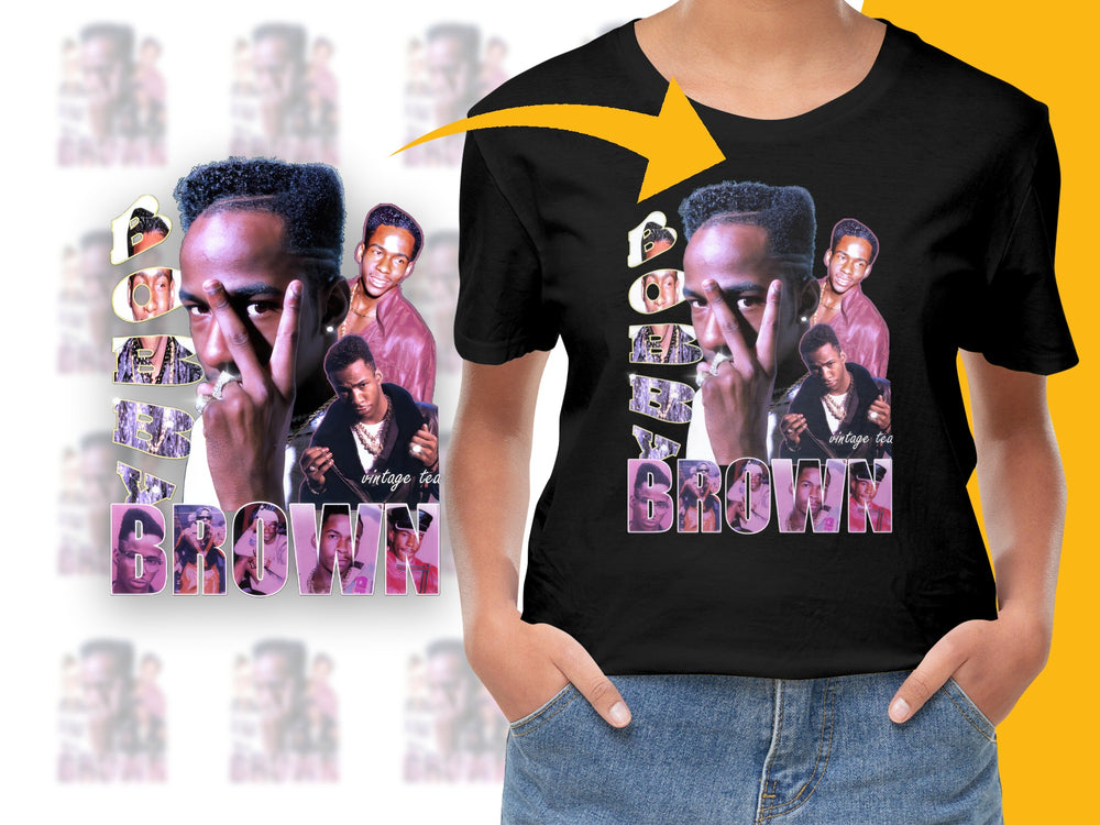 Vintage Bobby Brown T-Shirt, 90s Retro Music Tee, Unisex Hip Hop Graphic Shirt, Collectible Merchandise, Fashion Streetwear, Gift Idea
